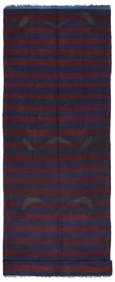 Turkish Color Transition 4'3" x 13'2" Flat-Weave Wool Kilim 