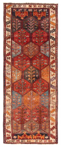 Persian Style 4'5" x 11'11" Hand-knotted Wool Runner Rug 
