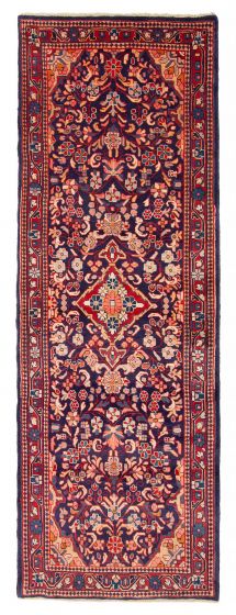 Persian Style 3'6" x 10'2" Hand-knotted Wool Runner Rug 