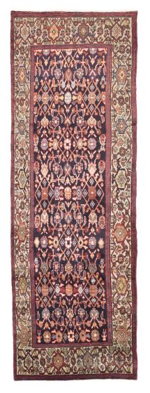 Persian Style 3'4" x 10'1" Hand-knotted Wool Runner Rug 