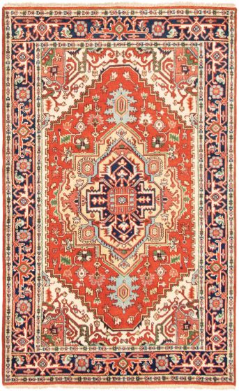 Indian Serapi Heritage 4'11" x 8'0" Hand-knotted Wool Rug 