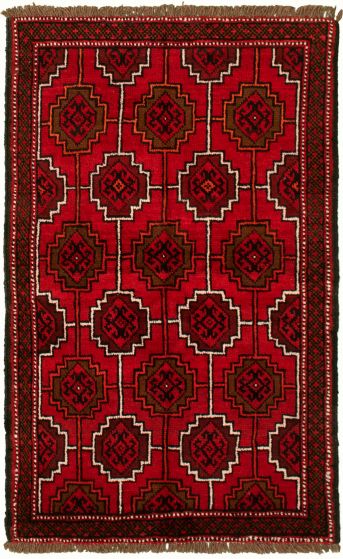 Afghan Akhjah 3'5" x 5'7" Hand-knotted Wool Rug 