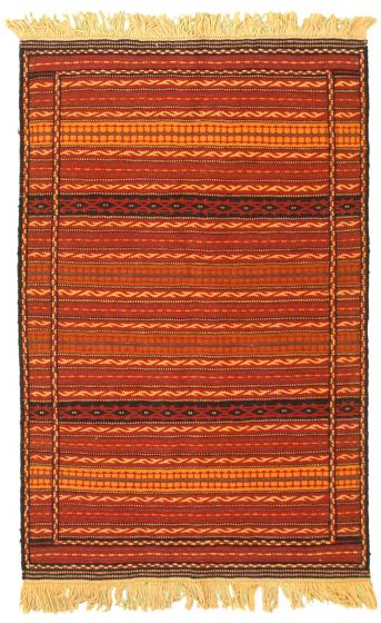 Turkish Ottoman Kashkoli 3'3" x 5'1" Flat-Weave Wool Tapestry Kilim 