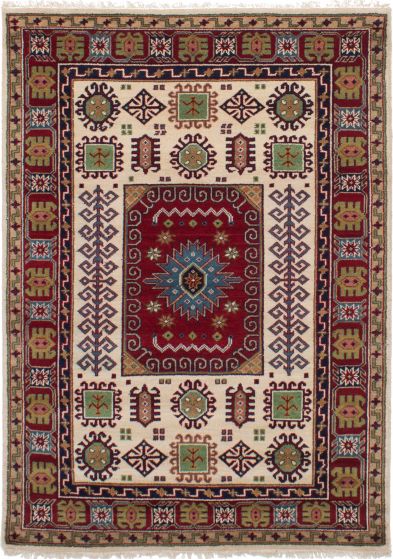 Indian Finest Kazak 5'5" x 7'7" Hand-knotted Wool Rug 