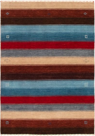 Indo Gabbeh 4'1" x 5'10" Hand-knotted Wool Rug 