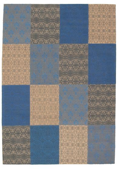 Indian Collage 6'8" x 9'9" Handmade Chenille Rug 