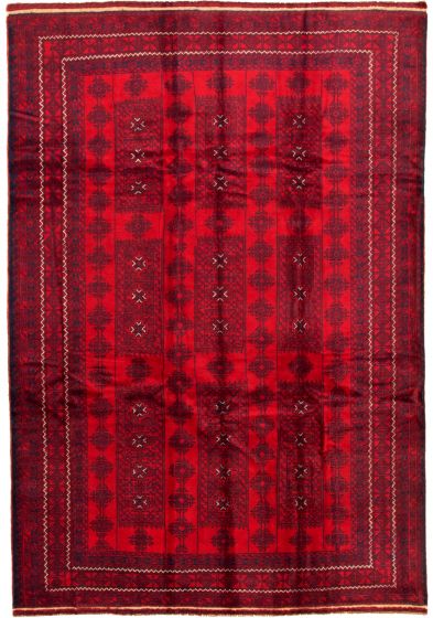 Afghan Rizbaft 6'5" x 9'6" Hand-knotted Wool Rug 