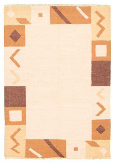 Turkish Old Style 6'3" x 8'8" Flat-Weave Wool Kilim 