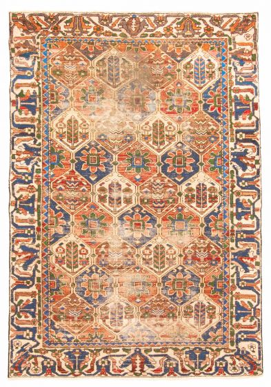 Turkish Kayseri Vintage 4'4" x 6'5" Hand-knotted Wool Rug 