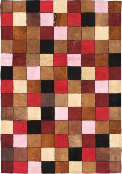 Indian Gaia dhurrie 4'5" x 6'5" Flat-Weave Cotton Dhurrie 