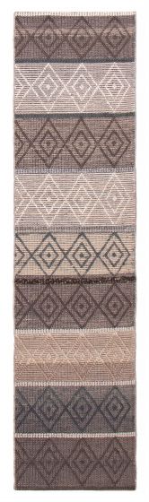 Indian Sienna 2'7" x 10'0" Braid weave Wool Rug 