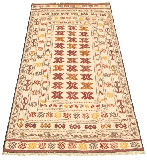 Turkish Shiravan SMK 4'7" x 6'3" Flat-Weave Wool Kilim 