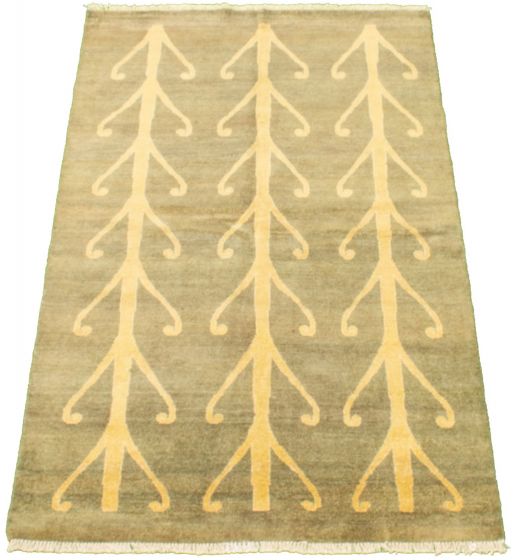 Pakistani Peshawar Ziegler 4'2" x 6'8" Hand-knotted Wool Rug 