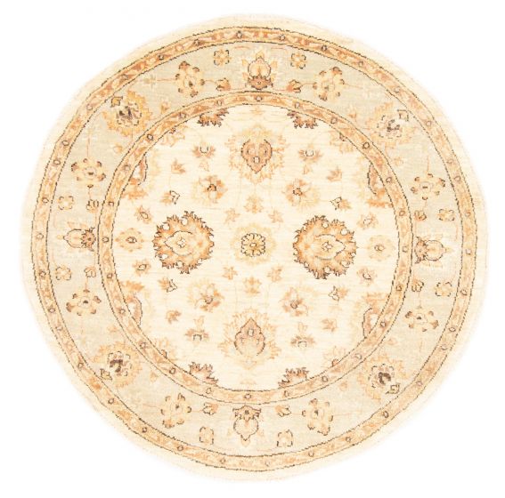 Pakistani Peshawar Oushak 4'0" x 4'0" Hand-knotted Wool Rug 