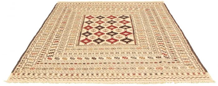 Turkish Shiravan SMK 4'3" x 5'8" Flat-Weave Wool Kilim 