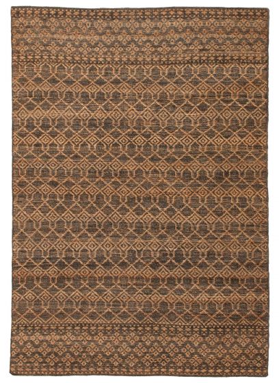 Indian Palas Denizli 5'4" x 7'9" Flat-Weave Jute Kilim 