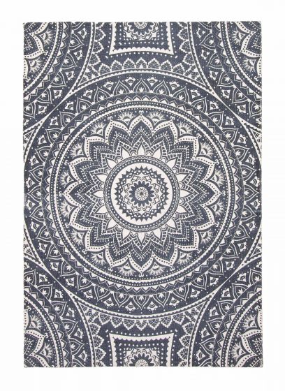 Indian Fab Dhurrie 4'6" x 6'6" Flat-Weave Wool Rug 