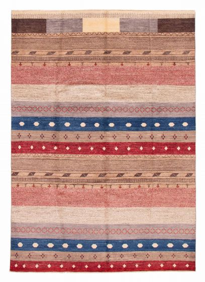 Pakistani Pak Finest Gabbeh 8'1" x 10'7" Hand-knotted Wool Rug 