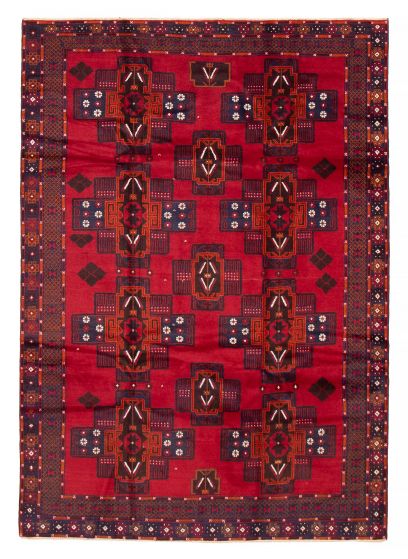 Afghan Teimani 6'7" x 9'5" Hand-knotted Wool Rug 