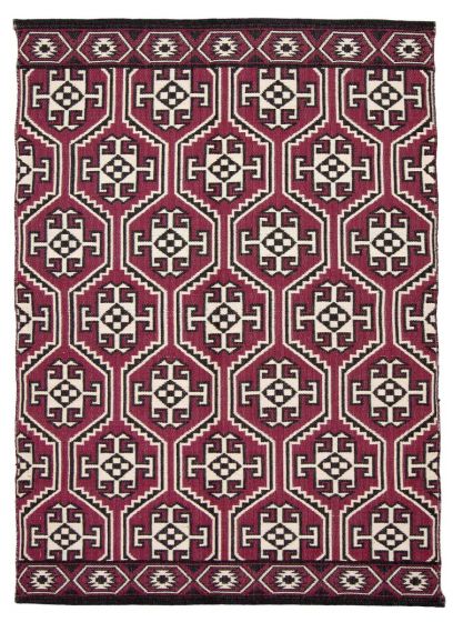 Indian Nevada 4'10" x 7'10" Flat-Weave Wool Kilim 