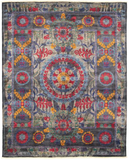 Pakistani Signature Collection 9'0" x 11'6" Hand-knotted Wool Rug 
