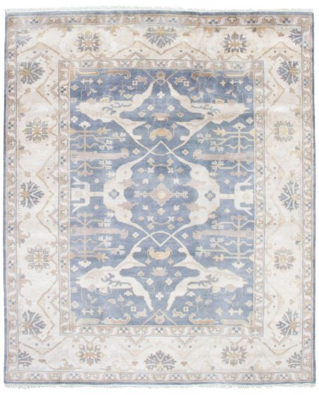 Indian Royal Oushak 8'2" x 9'10" Hand-knotted Wool Rug 