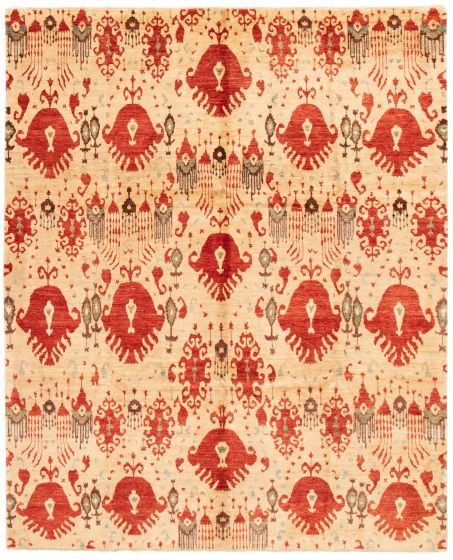 Pakistani Finest Peshawar Ziegler 8'1" x 9'8" Hand-knotted Wool Rug 