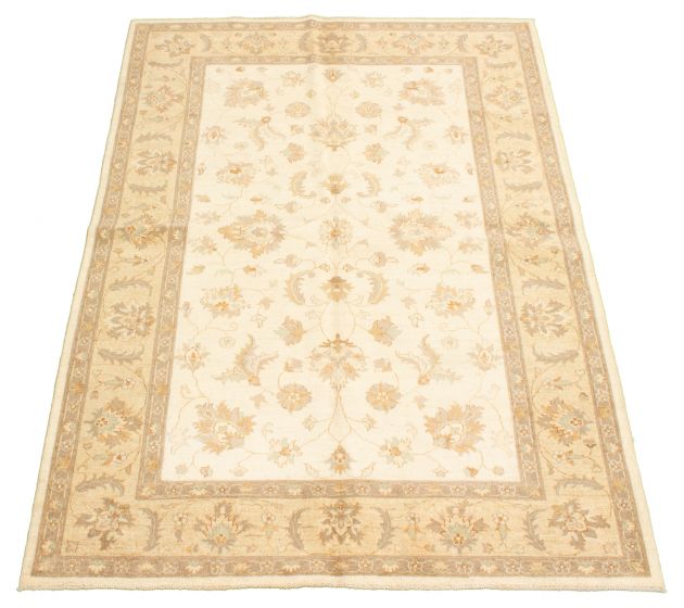 Pakistani Peshawar Oushak 6'2" x 8'10" Hand-knotted Wool Rug 