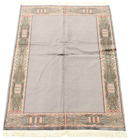 Pakistani Finest Peshawar Bokhara 4'2" x 6'2" Hand-knotted Wool Rug 