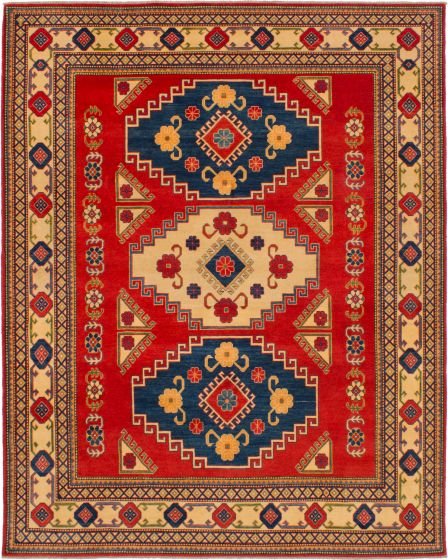 Afghan Finest Gazni 7'11" x 9'10" Hand-knotted Wool Red Rug