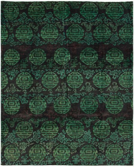 Indian Vibrance 7'10" x 10'0" Hand-knotted Wool Rug 