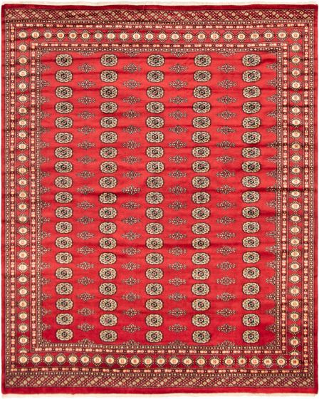 Pakistani Finest Peshawar Bokhara 8'1" x 10'0" Hand-knotted Wool Rug 