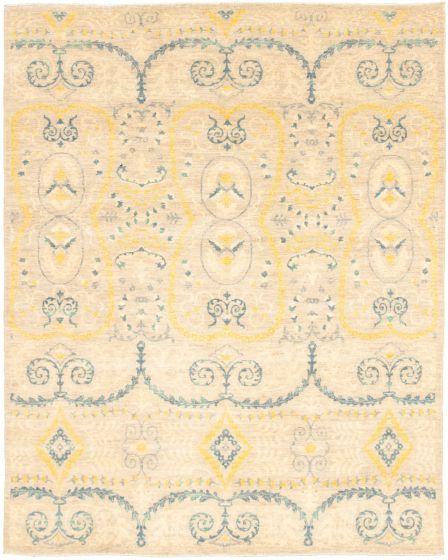 Pakistani Lahore Finest Collection 8'0" x 9'11" Hand-knotted Wool Rug 
