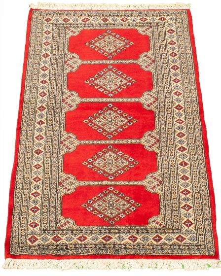 Pakistani Finest Peshawar Bokhara 3'1" x 4'11" Hand-knotted Wool Rug 