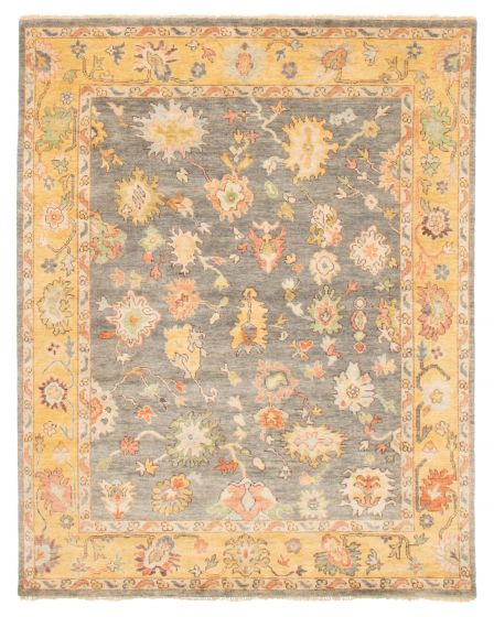 Indian Modern Oushak 7'9" x 9'8" Hand-knotted Wool Rug 