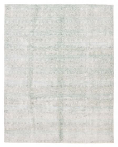 Indian Silk Shadow 8'2" x 10'3" Hand Loomed Silk & Wool Rug 