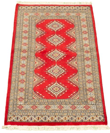 Pakistani Finest Peshawar Bokhara 3'1" x 5'3" Hand-knotted Wool Rug 