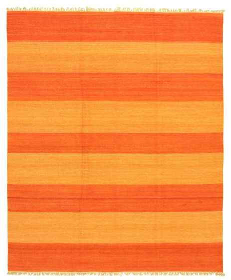 Turkish Boho 7'10" x 9'10" Flat-Weave Wool Kilim 