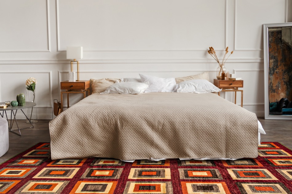 ECARPETGALLERY Mid-Century Modern style rug in bedroom